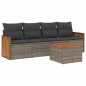vidaXL 5-tlg. Garten-Sofagarnitur mit Kissen Grau Poly Rattan vidaXL 5-tlg. Garten-Sofagarnitur mit Kissen Grau Poly Rattan
