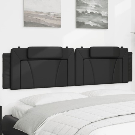 vidaXL Kopfteil-Kissen Schwarz 200 cm Kunstleder