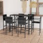 7-tlg. Gartenbar-Set Poly Rattan Grau 7-tlg. Gartenbar-Set Poly Rattan Grau