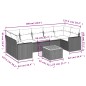 vidaXL 8-tlg. Garten-Sofagarnitur mit Kissen Schwarz Poly Rattan 