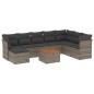 vidaXL 9-tlg. Garten-Sofagarnitur mit Kissen Grau Poly Rattan vidaXL 9-tlg. Garten-Sofagarnitur mit Kissen Grau Poly Rattan