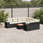 vidaXL 9-tlg. Garten-Sofagarnitur mit Kissen Schwarz Poly Rattan vidaXL 9-tlg. Garten-Sofagarnitur mit Kissen Schwarz Poly Rattan