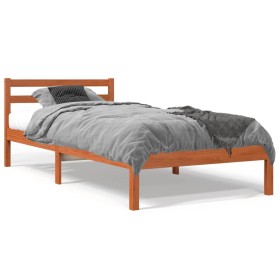 vidaXL Massivholzbett Wachsbraun 90x200 cm Kiefer