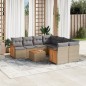 vidaXL 9-tlg. Garten-Sofagarnitur mit Kissen Beige Poly Rattan vidaXL 9-tlg. Garten-Sofagarnitur mit Kissen Beige Poly Rattan