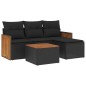 vidaXL 5-tlg. Garten-Sofagarnitur mit Kissen Schwarz Poly Rattan vidaXL 5-tlg. Garten-Sofagarnitur mit Kissen Schwarz Poly Rattan
