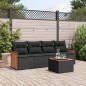 vidaXL 5-tlg. Garten-Sofagarnitur mit Kissen Schwarz Poly Rattan vidaXL 5-tlg. Garten-Sofagarnitur mit Kissen Schwarz Poly Rattan