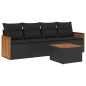 vidaXL 5-tlg. Garten-Sofagarnitur mit Kissen Schwarz Poly Rattan vidaXL 5-tlg. Garten-Sofagarnitur mit Kissen Schwarz Poly Rattan
