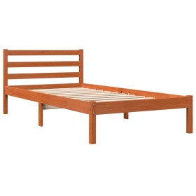 vidaXL Massivholzbett Wachsbraun 75x190 cm Kiefer