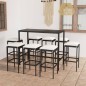9-tlg. Gartenbar-Set mit Kissen Poly Rattan Schwarz 9-tlg. Gartenbar-Set mit Kissen Poly Rattan Schwarz