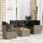 vidaXL 6-tlg. Garten-Sofagarnitur mit Kissen Grau Poly Rattan vidaXL 6-tlg. Garten-Sofagarnitur mit Kissen Grau Poly Rattan