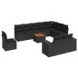 vidaXL 11-tlg. Garten-Sofagarnitur mit Kissen Schwarz Poly Rattan vidaXL 11-tlg. Garten-Sofagarnitur mit Kissen Schwarz Poly Rattan