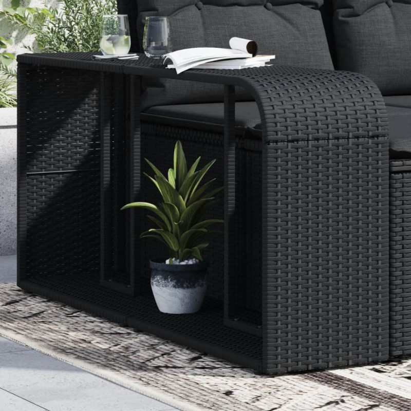 vidaXL Outdoor-Regale 2 Stk. Schwarz Poly Rattan vidaXL Outdoor-Regale 2 Stk. Schwarz Poly Rattan
