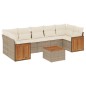 vidaXL 8-tlg. Garten-Sofagarnitur mit Kissen Beige Poly Rattan vidaXL 8-tlg. Garten-Sofagarnitur mit Kissen Beige Poly Rattan