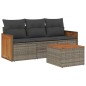 vidaXL 4-tlg. Garten-Sofagarnitur mit Kissen Grau Poly Rattan vidaXL 4-tlg. Garten-Sofagarnitur mit Kissen Grau Poly Rattan