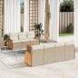 vidaXL 8-tlg. Garten-Sofagarnitur mit Kissen Beige Poly Rattan vidaXL 8-tlg. Garten-Sofagarnitur mit Kissen Beige Poly Rattan
