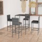 5-tlg. Gartenbar-Set mit Kissen Poly Rattan Grau 5-tlg. Gartenbar-Set mit Kissen Poly Rattan Grau