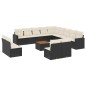 vidaXL 14-tlg. Garten-Sofagarnitur mit Kissen Schwarz Poly Rattan vidaXL 14-tlg. Garten-Sofagarnitur mit Kissen Schwarz Poly Rattan