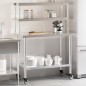 vidaXL Küchen-Arbeitstisch mit Aufsatzboard 110x55x150 cm Edelstahl vidaXL Küchen-Arbeitstisch mit Aufsatzboard 110x55x150 cm Edelstahl