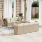 vidaXL 8-tlg. Garten-Sofagarnitur mit Kissen Beige Poly Rattan vidaXL 8-tlg. Garten-Sofagarnitur mit Kissen Beige Poly Rattan