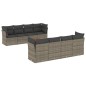 vidaXL 9-tlg. Garten-Sofagarnitur mit Kissen Grau Poly Rattan vidaXL 9-tlg. Garten-Sofagarnitur mit Kissen Grau Poly Rattan