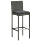 5-tlg. Gartenbar-Set mit Kissen Poly Rattan Grau 5-tlg. Gartenbar-Set mit Kissen Poly Rattan Grau