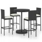 vidaXL 5-tlg. Gartenbar-Set mit Kissen Poly Rattan Schwarz vidaXL 5-tlg. Gartenbar-Set mit Kissen Poly Rattan Schwarz