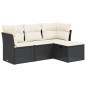 vidaXL 4-tlg. Garten-Sofagarnitur mit Kissen Schwarz Poly Rattan vidaXL 4-tlg. Garten-Sofagarnitur mit Kissen Schwarz Poly Rattan