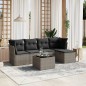 vidaXL 6-tlg. Garten-Sofagarnitur mit Kissen Grau Poly Rattan vidaXL 6-tlg. Garten-Sofagarnitur mit Kissen Grau Poly Rattan