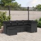 vidaXL 6-tlg. Garten-Sofagarnitur mit Kissen Schwarz Poly Rattan vidaXL 6-tlg. Garten-Sofagarnitur mit Kissen Schwarz Poly Rattan