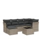 vidaXL 7-tlg. Garten-Sofagarnitur mit Kissen Grau Poly Rattan vidaXL 7-tlg. Garten-Sofagarnitur mit Kissen Grau Poly Rattan