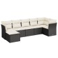 vidaXL 7-tlg. Garten-Sofagarnitur mit Kissen Schwarz Poly Rattan vidaXL 7-tlg. Garten-Sofagarnitur mit Kissen Schwarz Poly Rattan