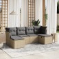 vidaXL 6-tlg. Garten-Sofagarnitur mit Kissen Beige Poly Rattan vidaXL 6-tlg. Garten-Sofagarnitur mit Kissen Beige Poly Rattan