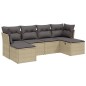 vidaXL 6-tlg. Garten-Sofagarnitur mit Kissen Beige Poly Rattan vidaXL 6-tlg. Garten-Sofagarnitur mit Kissen Beige Poly Rattan