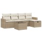 vidaXL 6-tlg. Garten-Sofagarnitur mit Kissen Beige Poly Rattan vidaXL 6-tlg. Garten-Sofagarnitur mit Kissen Beige Poly Rattan