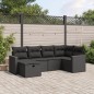 vidaXL 6-tlg. Garten-Sofagarnitur mit Kissen Schwarz Poly Rattan vidaXL 6-tlg. Garten-Sofagarnitur mit Kissen Schwarz Poly Rattan