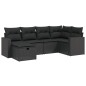 vidaXL 6-tlg. Garten-Sofagarnitur mit Kissen Schwarz Poly Rattan vidaXL 6-tlg. Garten-Sofagarnitur mit Kissen Schwarz Poly Rattan