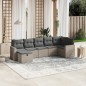 vidaXL 7-tlg. Garten-Sofagarnitur mit Kissen Grau Poly Rattan vidaXL 7-tlg. Garten-Sofagarnitur mit Kissen Grau Poly Rattan