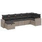 vidaXL 7-tlg. Garten-Sofagarnitur mit Kissen Grau Poly Rattan vidaXL 7-tlg. Garten-Sofagarnitur mit Kissen Grau Poly Rattan