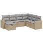 vidaXL 7-tlg. Garten-Sofagarnitur mit Kissen Beige Poly Rattan vidaXL 7-tlg. Garten-Sofagarnitur mit Kissen Beige Poly Rattan