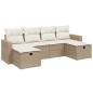 vidaXL 6-tlg. Garten-Sofagarnitur mit Kissen Beige Poly Rattan vidaXL 6-tlg. Garten-Sofagarnitur mit Kissen Beige Poly Rattan