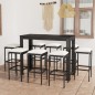 9-tlg. Gartenbar-Set mit Kissen Poly Rattan Schwarz 9-tlg. Gartenbar-Set mit Kissen Poly Rattan Schwarz