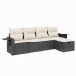 vidaXL 5-tlg. Garten-Sofagarnitur mit Kissen Schwarz Poly Rattan vidaXL 5-tlg. Garten-Sofagarnitur mit Kissen Schwarz Poly Rattan