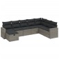 vidaXL 8-tlg. Garten-Sofagarnitur mit Kissen Grau Poly Rattan vidaXL 8-tlg. Garten-Sofagarnitur mit Kissen Grau Poly Rattan