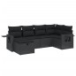 vidaXL 6-tlg. Garten-Sofagarnitur mit Kissen Schwarz Poly Rattan vidaXL 6-tlg. Garten-Sofagarnitur mit Kissen Schwarz Poly Rattan