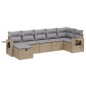 vidaXL 7-tlg. Garten-Sofagarnitur mit Kissen Beige Poly Rattan vidaXL 7-tlg. Garten-Sofagarnitur mit Kissen Beige Poly Rattan