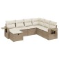 vidaXL 7-tlg. Garten-Sofagarnitur mit Kissen Beige Poly Rattan vidaXL 7-tlg. Garten-Sofagarnitur mit Kissen Beige Poly Rattan