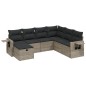 vidaXL 7-tlg. Garten-Sofagarnitur mit Kissen Grau Poly Rattan vidaXL 7-tlg. Garten-Sofagarnitur mit Kissen Grau Poly Rattan