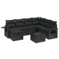 vidaXL 8-tlg. Garten-Sofagarnitur mit Kissen Schwarz Poly Rattan vidaXL 8-tlg. Garten-Sofagarnitur mit Kissen Schwarz Poly Rattan