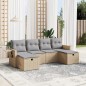 vidaXL 6-tlg. Garten-Sofagarnitur mit Kissen Beige Poly Rattan vidaXL 6-tlg. Garten-Sofagarnitur mit Kissen Beige Poly Rattan