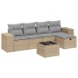 vidaXL 6-tlg. Garten-Sofagarnitur mit Kissen Beige Poly Rattan vidaXL 6-tlg. Garten-Sofagarnitur mit Kissen Beige Poly Rattan